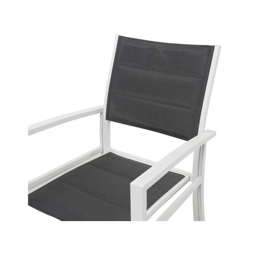 Fauteuil Jardin Alu/textilène "brazil / Canaries" - Phoenix - Blanc / Gris Foncé