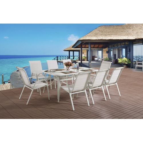 Table De Jardin "cordoba" - Phoenix - 8 Places - Blanc