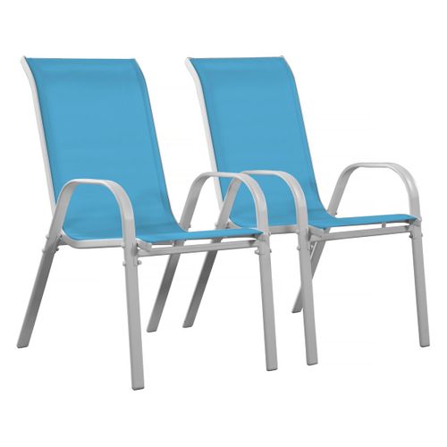 Fauteuil Jardin Textilène "cordoba" - Phoenix - Bleu - Lot De 2
