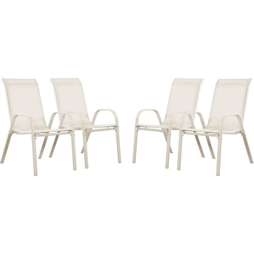 Fauteuil Jardin Textilène "cordoba" - Phoenix - Écru - Lot De 4