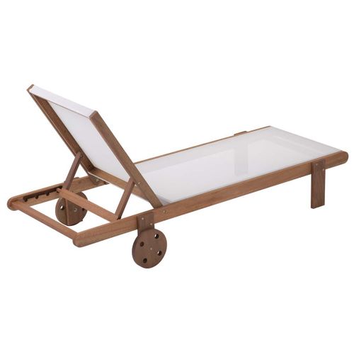 Bain De Soleil En Bois Exotique "saïgon" - Maple - Ecru - Lot De 4