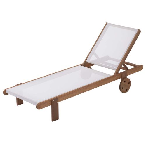 Bain De Soleil En Bois Exotique "saïgon" - Maple - Ecru - Lot De 4