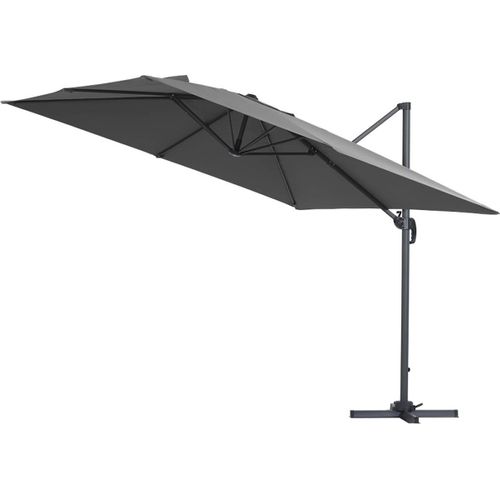 Parasol Jardin Déporté Alu "sun 3" - Carré - 3 X 3 M - Gris - Dalles Incluses