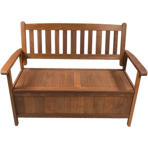 Banc De Jardin 2 Places Avec Coffre "manille" - Mapel En Bois - Marron