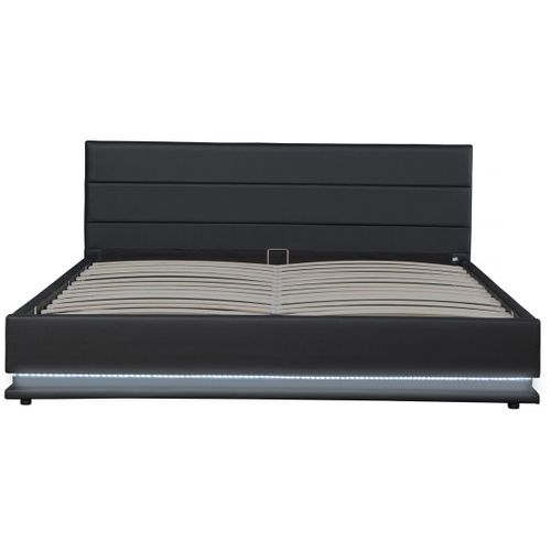 Lit LED Avec Coffre "anastasia" - 160 X 200 Cm - Noir