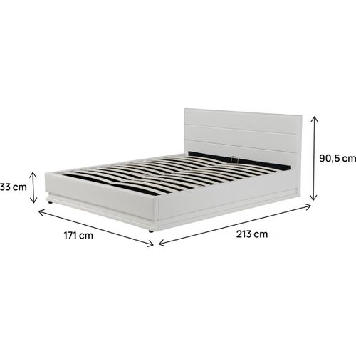 Lit LED Avec Coffre "anastasia" - 160 X 200 Cm - Blanc