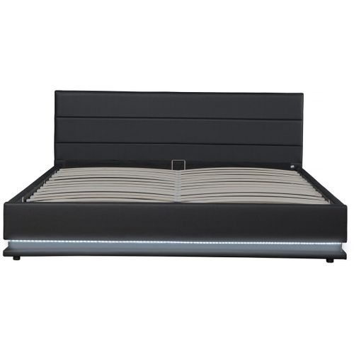 Lit LED Avec Coffre "anastasia" - 180 X 200 Cm - Noir