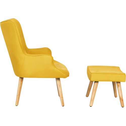 Fauteuil Style Scandinave En Tissu "odense" - 1 Place - Jaune