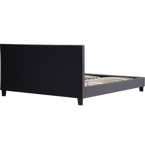 Lit Double En Pvc "julia" - 160 X 200 - Gris Clair