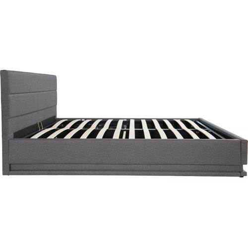 Lit LED Avec Coffre "anastasia" - 140 X 190 - Gris Foncé