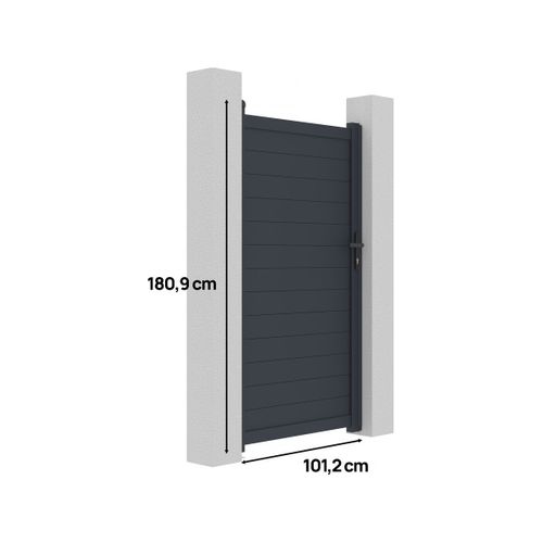 Portillon Aluminium "marc" - 101.2 X 180.9 Cm - Gris