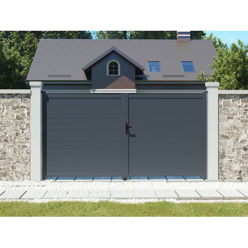 Portail Aluminium "marc" - 349.5 X 155.9 Cm - Gris