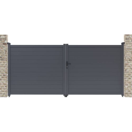 Portail Aluminium "marc" - 349.5 X 155.9 Cm - Gris