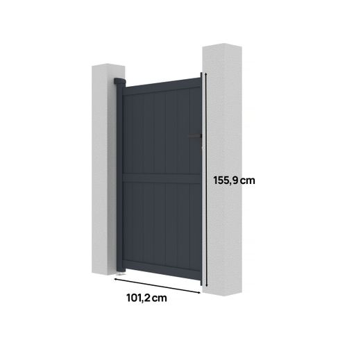 Portillon Aluminium "maurice" - 101.2 X 155.9 Cm - Gris