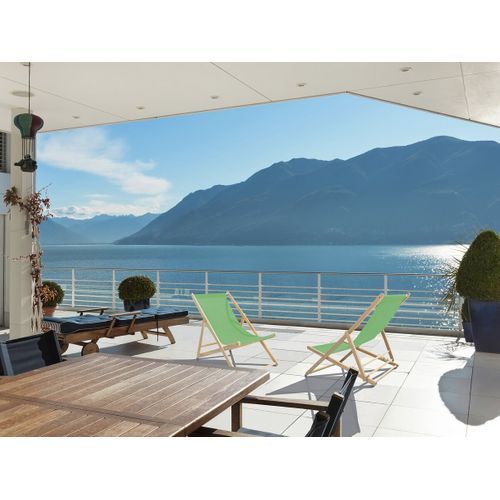 Lot De 2 Transats En Bois "chilienne" - 107 X 56.5 X 81 Cm - Vert