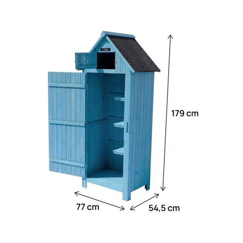 Armoire De Jardin "cabanon" - 77 X 54.5 X 179 Cm - Bleu Ciel