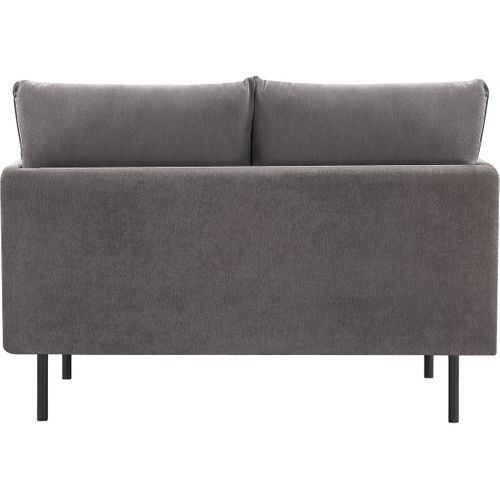 Canapé Fixe Tissu "rudy" - 132 X 78 X 88 Cm - 2 Places - Gris Foncé