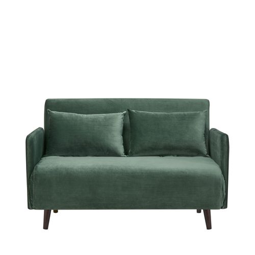 Canapé Convertible 2 Places En Velours L120cm