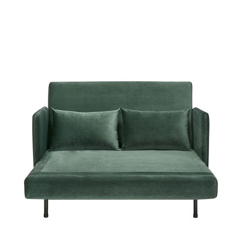 Canapé Convertible 2 Places En Velours L120cm