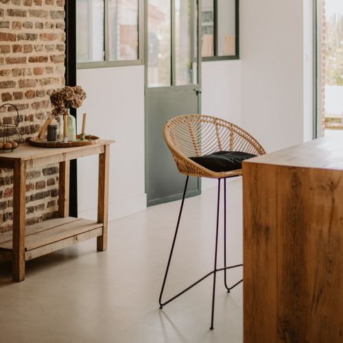 Tabouret De Bar En Rotin 76cm