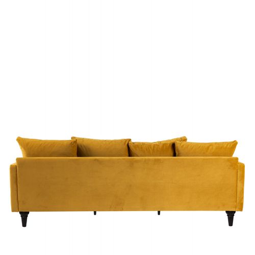 Canapé 4 Places En Velours Pieds Tournés