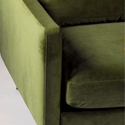 Canapé 4 Places En Velours Pieds Tournés