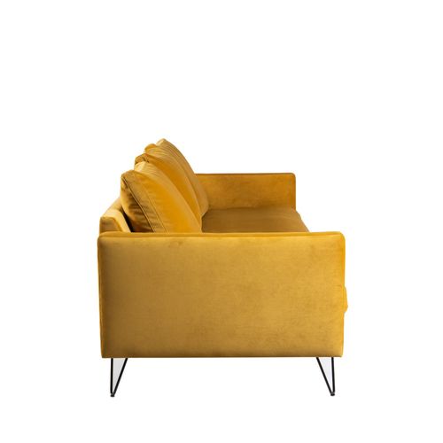 Canapé Convertible 3 Places En Velours Pieds Épingles Noirs