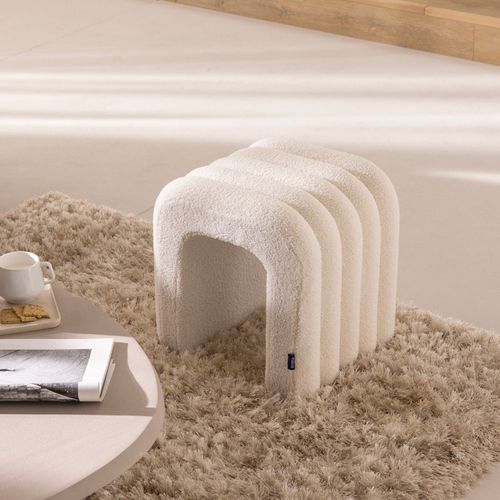 Tabouret Rembourré En Tissu Bouclette