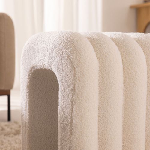 Tabouret Rembourré En Tissu Bouclette