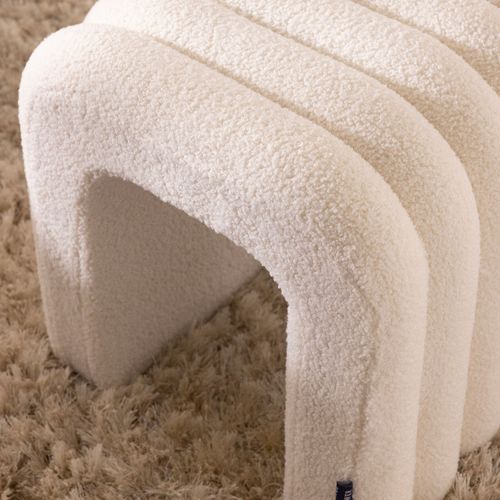 Tabouret Rembourré En Tissu Bouclette