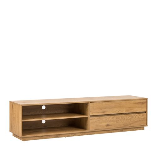 Meuble TV 2 Tiroirs, 2 Niches En Bois L180cm
