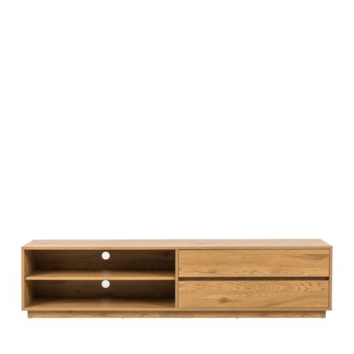 Meuble TV 2 Tiroirs, 2 Niches En Bois L180cm