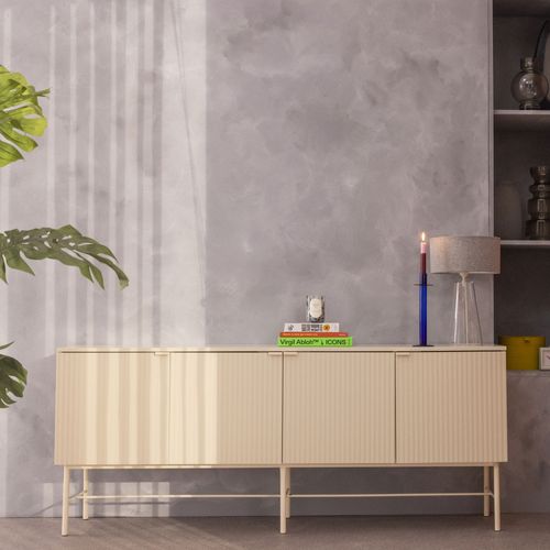 Buffet 4 Portes En Bois Et Métal L180cm