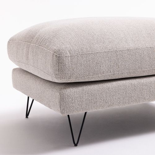 Pouf En Tissu Pieds Épingles Noirs