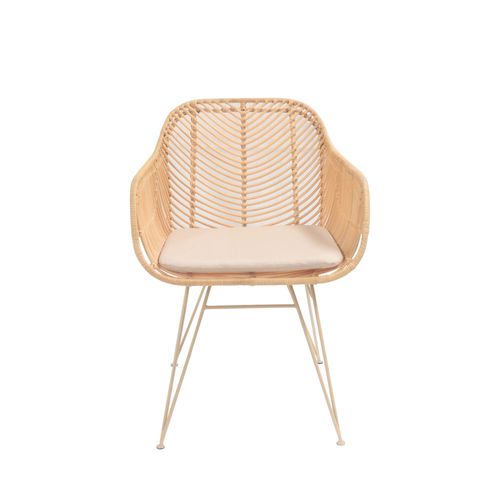 Fauteuil De Table En Rotin Pieds Beiges