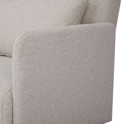 Fauteuil Convertible En Tissu Bouclette Pieds Bois Clair