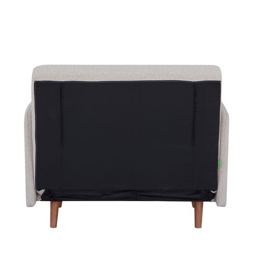 Fauteuil Convertible En Tissu Bouclette Pieds Bois Clair