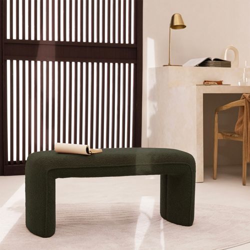 Banc Rembourré En Tissu Bouclette L100cm