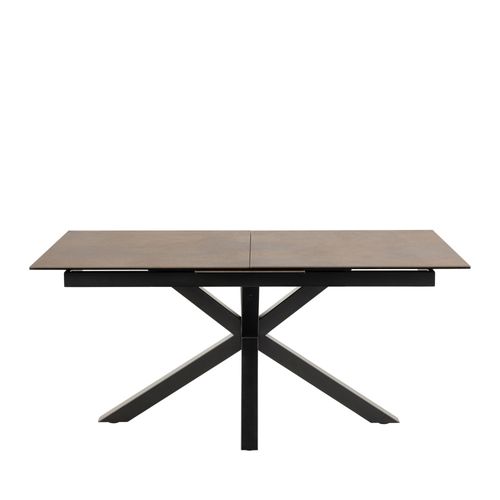 Table à Manger Extensible 6 à 8 Places En Céramique Et Métal 168-210x90cm