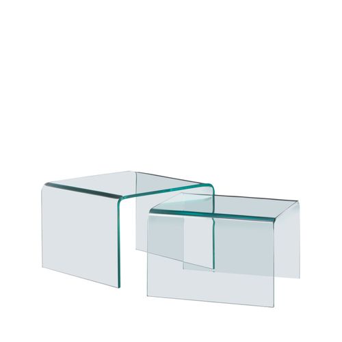 Lot De 2 Tables Basses Gigognes En Verre