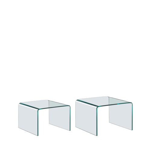 Lot De 2 Tables Basses Gigognes En Verre