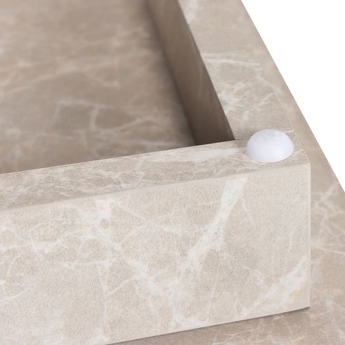 Table Basse Carrée Effet Marbre 90x90cm