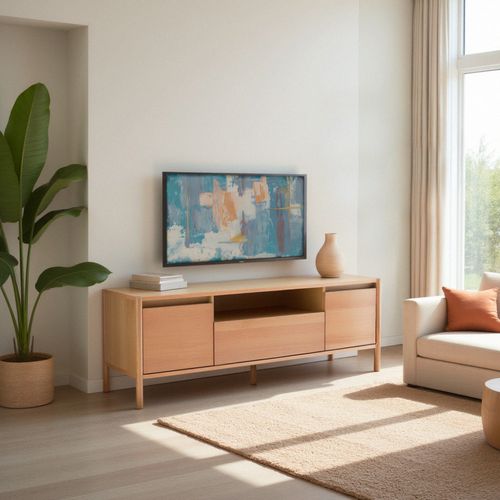 Meuble TV 2 Portes 1 Tiroir En Bois L180cm