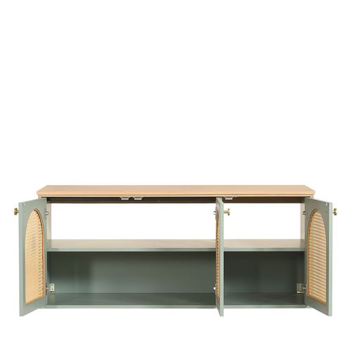 Meuble De Salle De Bain Suspendu 2 Vasques En Bois Et Cannage