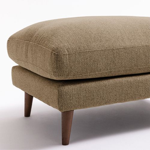 Pouf En Tissu Pieds Bois Foncé