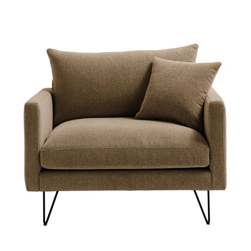 Fauteuil XL En Tissu Pieds Épingles Noirs