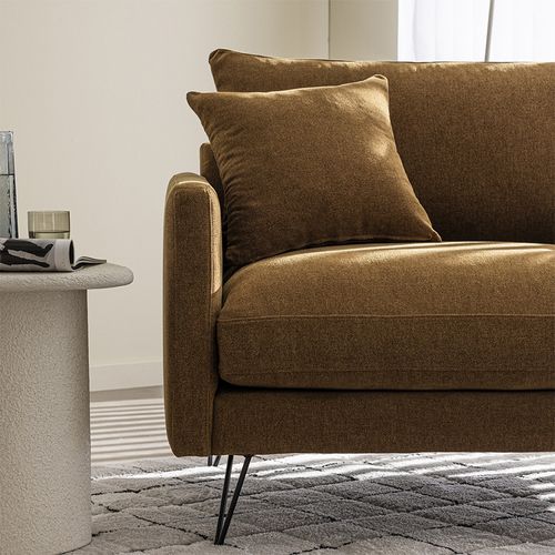 Fauteuil XL En Tissu Pieds Épingles Noirs