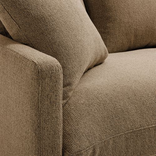 Canapé Convertible 3 Places En Tissu Pieds Bois Foncé