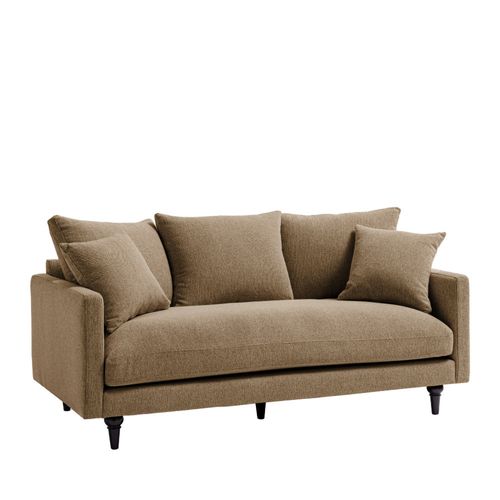 Canapé 3 Places En Tissu Pieds Tournés