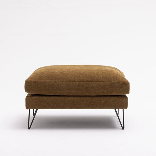 Pouf En Tissu Pieds Épingles Noirs